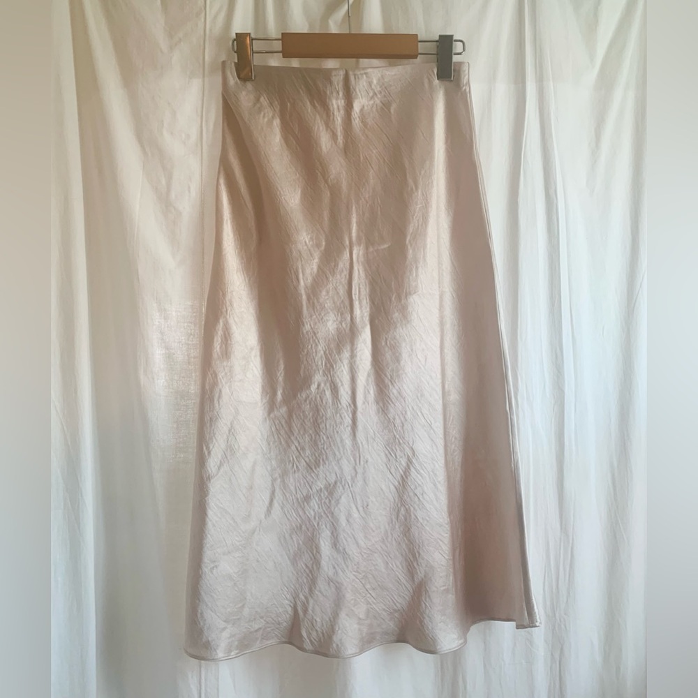 Babaton Danude Satin Midi Slip Skirt Size 6